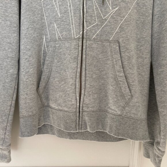 Nike logo heathered gray zip hoodie - Picture 3 of 13